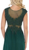 Embellished V-neck A-line Dress With Train - May Queen MQ1580