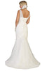 Embroidered V-neck Mermaid Dress With Train - May Queen MQ1598