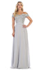 Applique Off-Shoulder A-line Gown - May Queen MQ1601B