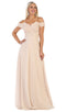 Applique Off-Shoulder A-line Gown - May Queen MQ1601B