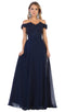 Applique Off-Shoulder A-line Gown - May Queen MQ1601B