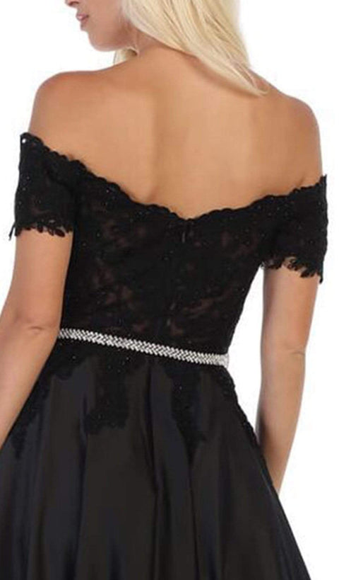 Lace Off-Shoulder A-Line Dress - May Queen MQ1639