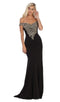 Applique Off-Shoulder Trumpet Dress - May Queen MQ1640