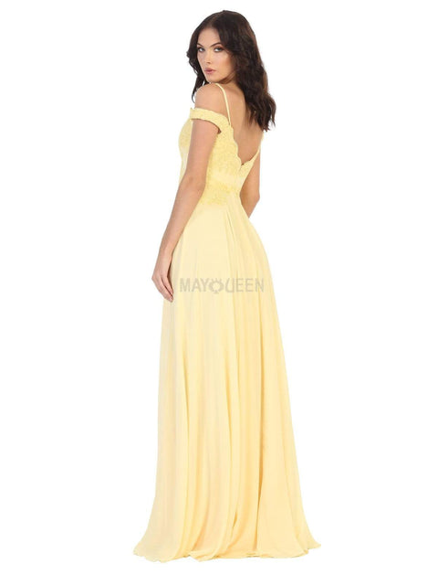 Embroidered Off-Shoulder A-Line Dress - May Queen MQ1644B