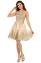 Strapless Scallop Neckline Embellished Short Dress - May Queen MQ1650