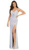 Draping Surplice Bodice High Slit Gown - May Queen MQ1666