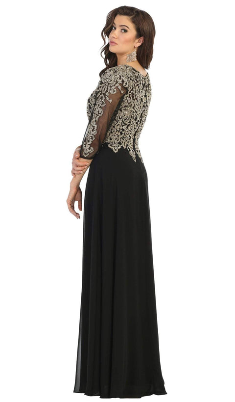 Beaded Appliques A-Line Dress - May Queen MQ1670