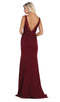 Embroidered Plunging V-neck Trumpet Dress - May Queen MQ1674