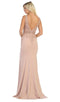 Embroidered Plunging V-neck Trumpet Dress - May Queen MQ1674