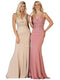 Embroidered Plunging V-neck Trumpet Dress - May Queen MQ1674