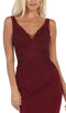 Embroidered Plunging V-neck Trumpet Dress - May Queen MQ1674