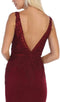 Embroidered Plunging V-neck Trumpet Dress - May Queen MQ1674