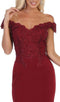 Embellished Plunging Off-Shoulder Trumpet Dress - May Queen