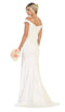 Embellished Plunging Off-Shoulder Trumpet Dress - May Queen