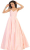 Spaghetti Straps Corset Back Long Satin Gown - May Queen MQ1678