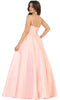 Spaghetti Straps Corset Back Long Satin Gown - May Queen MQ1678