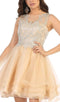 Embellished Illusion Bateau Tiered A-line Dress - May Queen MQ1681