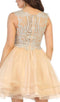 Embellished Illusion Bateau Tiered A-line Dress - May Queen MQ1681