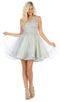 Embellished Illusion Bateau Tiered A-line Dress - May Queen MQ1681