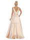 Illusion Plunging Neck Sleeveless Satin A-Line Gown - May Queen MQ1683