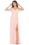 Flounced Cold Shoulder Formal Chiffon Dress - May Queen MQ1732