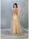 Embellished A-line Dress with Deep V-neckline - May Queen MQ1735