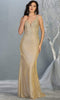 Embellished Deep V-neck Trumpet Dress - May Queen MQ1744