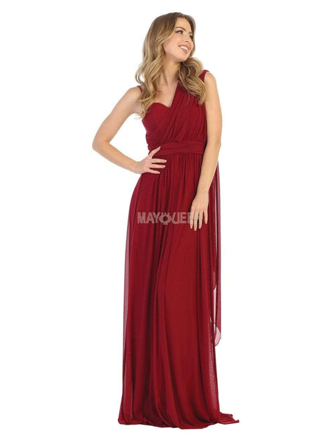 Ruched Asymmetric Sheath Dress - May Queen MQ1746