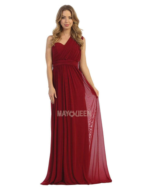 Ruched Asymmetric Sheath Dress - May Queen MQ1746