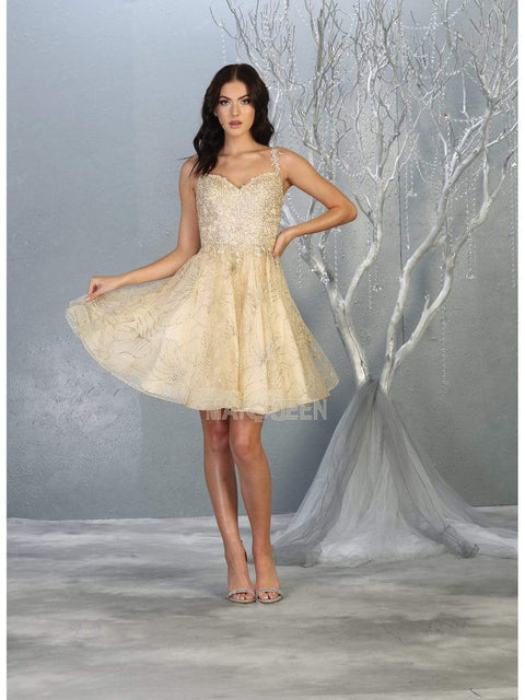 Appliqued Sweetheart Cocktail Dress - May Queen