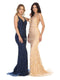 Beaded Soutache Plunging V-Neck Gown - May Queen MQ1758