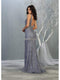 Beaded Soutache Plunging V-Neck Gown - May Queen MQ1758