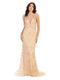 Beaded Soutache Plunging V-Neck Gown - May Queen MQ1758