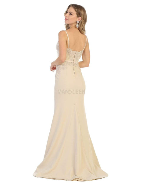 Scallop Lace Appliqued Sweetheart Bodice Dress - May Queen MQ1759