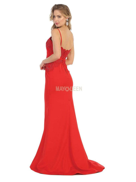 Scallop Lace Appliqued Sweetheart Bodice Dress - May Queen MQ1759