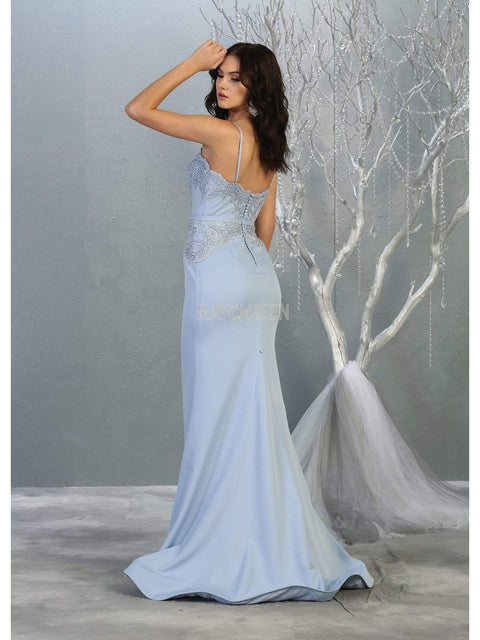 Scallop Lace Appliqued Sweetheart Bodice Dress - May Queen MQ1759