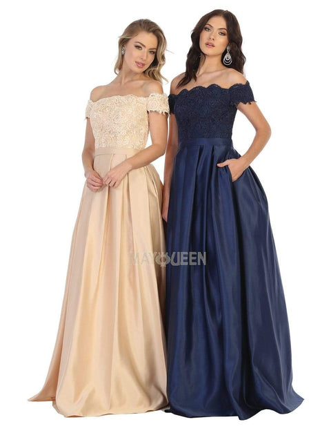 Scalloped Lace Bodice A-Line Dress - May Queen MQ1762