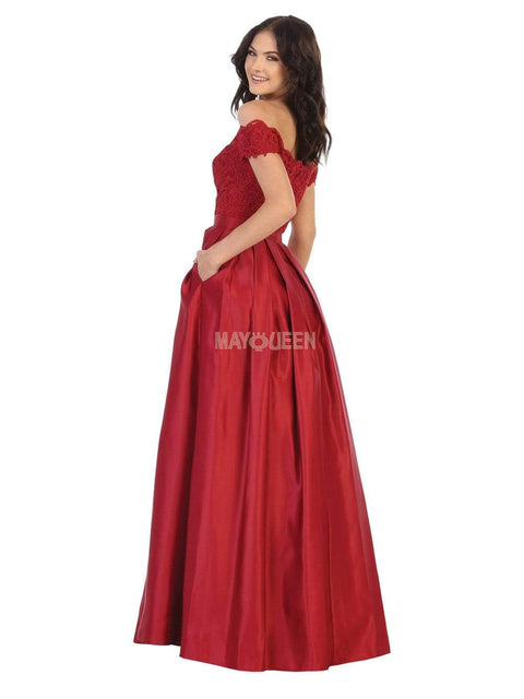 Scalloped Lace Bodice A-Line Dress - May Queen MQ1762