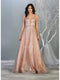 Glitter Embellished Plunging Sweetheart Dress - May Queen MQ1771