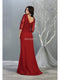 Quarter Sleeve Lace Appliqued Trumpet Dress - May Queen MQ1783