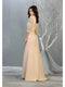 Quarter Sleeve Lace Appliqued Trumpet Dress - May Queen MQ1783