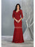 Quarter Sleeve Lace Appliqued Trumpet Dress - May Queen MQ1783