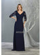 Quarter Sleeve Lace Appliqued Trumpet Dress - May Queen MQ1783