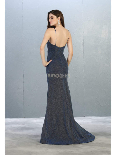 Plunging V-neck Trumpet Dress - May Queen MQ1789