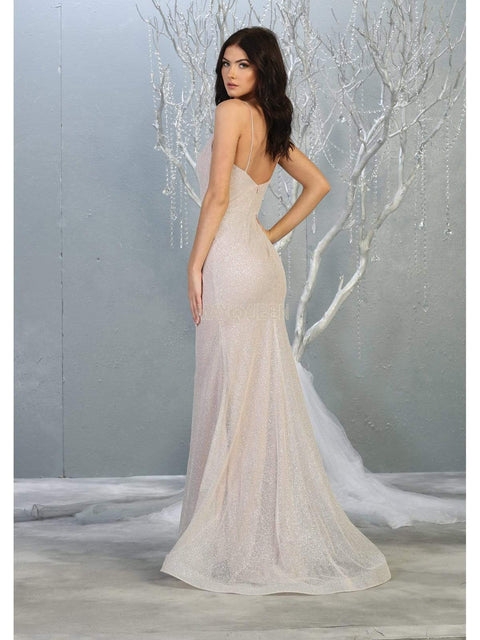 Plunging V-neck Trumpet Dress - May Queen MQ1789