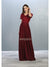 Appliqued Short Sleeve Bodice Glitter Long Dress - May Queen MQ1794