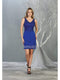 Appliqued Illusion Bodice Sheath Dress - May Queen MQ1808