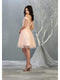 Short Appliqued Off Shoulder Tulle Dress - May Queen MQ1809