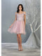 Short Appliqued Off Shoulder Tulle Dress - May Queen MQ1809