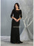 Sheer Quarter Sleeve Appliqued Trumpet Dress - May Queen MQ1810